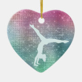 Silver Aqua Gymnast on Sparkle Keramik Ornament (Vorne)