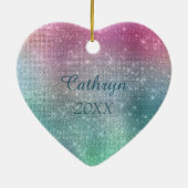 Silver Aqua Gymnast on Sparkle Keramik Ornament (Hinten)