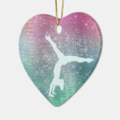 Silver Aqua Gymnast on Sparkle Keramik Ornament (Links)