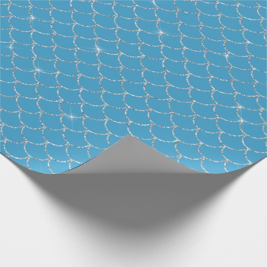 Silver Aqua Mermaid Geschenkpapier (Ecke)
