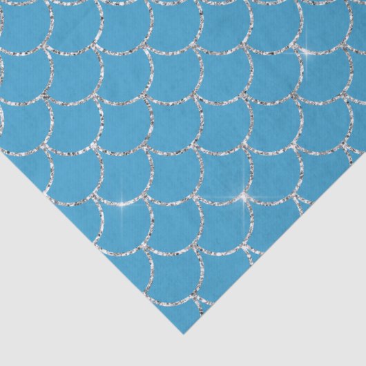 Silver Aqua Mermaid Seidenpapier (Detail)