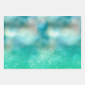 Silver Aqua Pink Lila Glitzer Sparkle Meerjungfrau Geschenkpapier Set (Vorderseite 3)