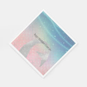 Silver Aqua Pink Lila Mermaid Serviette (Ecke)