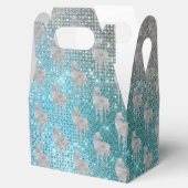 Silver Aqua Sparkle Unicorns Geschenkschachtel (Geöffnet)