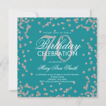 Silver Aquamarin 70. Geburtstag Eleganter Glitzer 