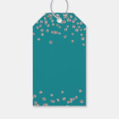 Silver Aquamarin 80 Geburtstag Danke, Glitzer Geschenkanhänger (Rückseite)