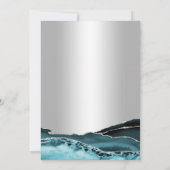 Silver Aquamarin Agate 30. Geburtstag Einladung (Rückseite)