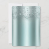 Silver Aquamarin Aqua Flutter Schmetterling Sweet  Einladung (Rückseite)