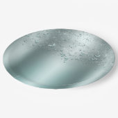 Silver Aquamarin Aqua Flutter Schmetterling Sweet  Pappteller (Schrägansicht)