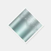 Silver Aquamarin Aqua Flutter Schmetterling Sweet Serviette (Ecke)