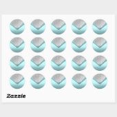 Silver Aquamarin Blue Zebra Stickers (Blatt)