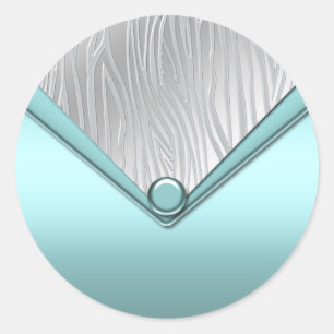 Silver Aquamarin Blue Zebra Stickers