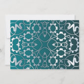 Silver & Aquamarin Filigree Cutout Luxus-Rahmen Ho Save The Date (Rückseite)