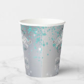 Silver Aquamarin Jeweled Tiara Quinceañera Pappbecher (Rechts)