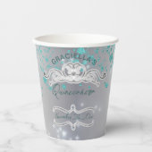 Silver Aquamarin Jeweled Tiara Quinceañera Pappbecher (Vorderseite)