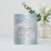 Silver Aquamarin Jeweled Tiara Quinceañera Postkarte (Stehend Vorderseite)