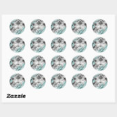 Silver Aquamarin Sparkle Maskerade Sticker (Blatt)