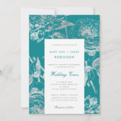 Silver Aquamarin Wedding Vow Renewal Simple Floral Einladung (Vorderseite)