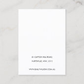 SILVER AQUAMARINER BLUE LOTUS EINFACHE OHRENANZEIG VISITENKARTE (Rückseite)