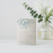 SILVER AQUAMARINER BLUE LOTUS EINFACHE OHRENANZEIG VISITENKARTE (Stehend Vorderseite)