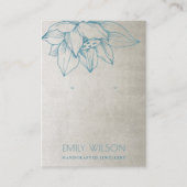 SILVER AQUAMARINER BLUE LOTUS EINFACHE OHRENANZEIG VISITENKARTE (Vorderseite)