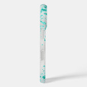 Silver aquamariner Glitzer grüne Monogrammbezeichn Case-Mate iPhone Hülle (Rückseite / Rechts)