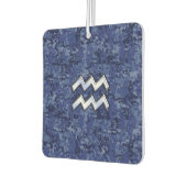Silver Aquarius Zodiac Sign Navy Blue Digital Camo Autolufterfrischer (Links)