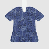 Silver Aquarius Zodiac Sign Navy Blue Digital Camo Ornament (Rückseite)