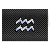 Silver Aquarius Zodiac Symbol Carbon Fiber Style (Vorderseite (Horizontal))