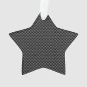 Silver Aquarius Zodiac Symbol Carbon Fiber Style Ornament (Rückseite)