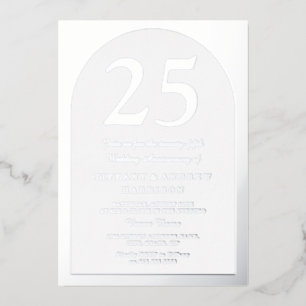 Silver Arch 25. Hochzeitstag Silber Folieneinladung