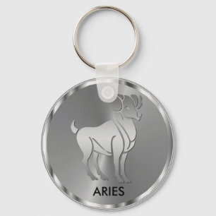 Silver Aries ♈ Ram - Zodiac-Zeichen Schlüsselanhänger