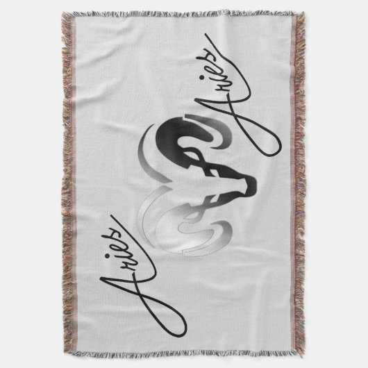 Silver Aries the Ram Zodiac Decke (Vorderseite Vertikal)