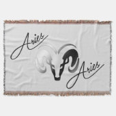 Silver Aries the Ram Zodiac Decke (Vorderseite)