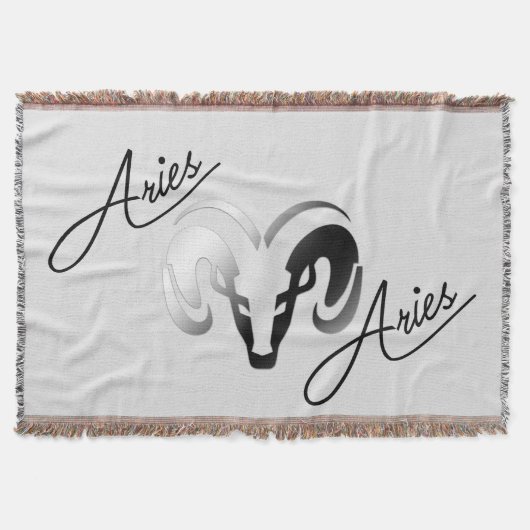 Silver Aries the Ram Zodiac Decke (Vorderseite)