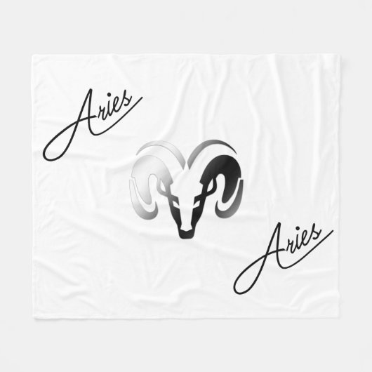 Silver Aries the Ram Zodiac Fleecedecke (Vorderseite (Horizontal))