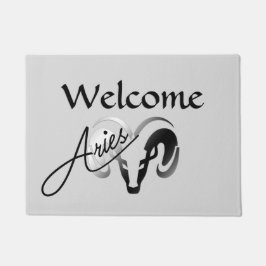 Silver Aries the Ram Zodiac Fußmatte