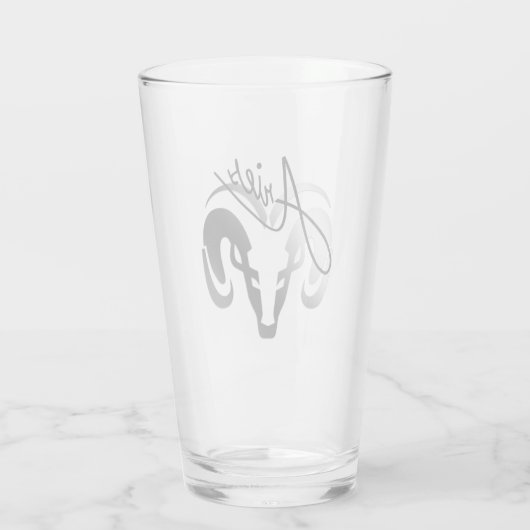 Silver Aries the Ram Zodiac Glas (Rückseite)