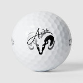 Silver Aries the Ram Zodiac Golfball (Vorderseite)