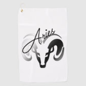 Silver Aries the Ram Zodiac Golfhandtuch (Vorderseite)