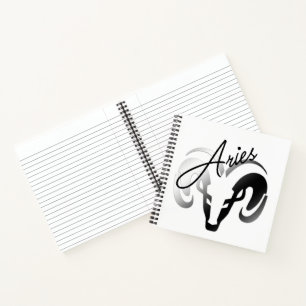 Silver Aries the Ram Zodiac Notizblock