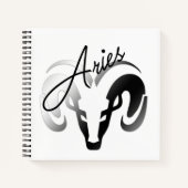Silver Aries the Ram Zodiac Notizblock (Vorderseite)