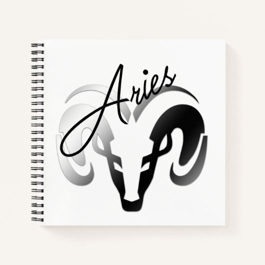 Silver Aries the Ram Zodiac Notizblock (Vorderseite)