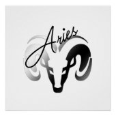 Silver Aries the Ram Zodiac Poster (Vorderseite)