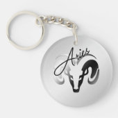 Silver Aries the Ram Zodiac Schlüsselanhänger (Vorderseite)