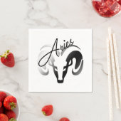 Silver Aries the Ram Zodiac Serviette (Beispiel)