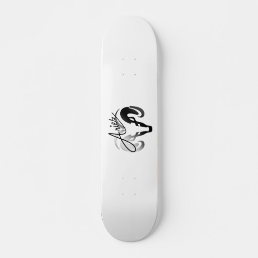 Silver Aries the Ram Zodiac Skateboard (Vorne)