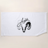 Silver Aries the Ram Zodiac Strandtuch (Vorderseite)