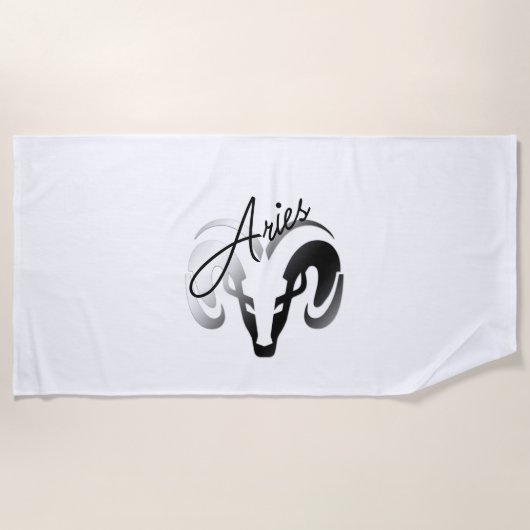 Silver Aries the Ram Zodiac Strandtuch (Vorderseite)