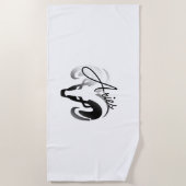 Silver Aries the Ram Zodiac Strandtuch (Vorderseite)